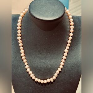 Pink Blush Cultured freshwater pearls Necklace 17”